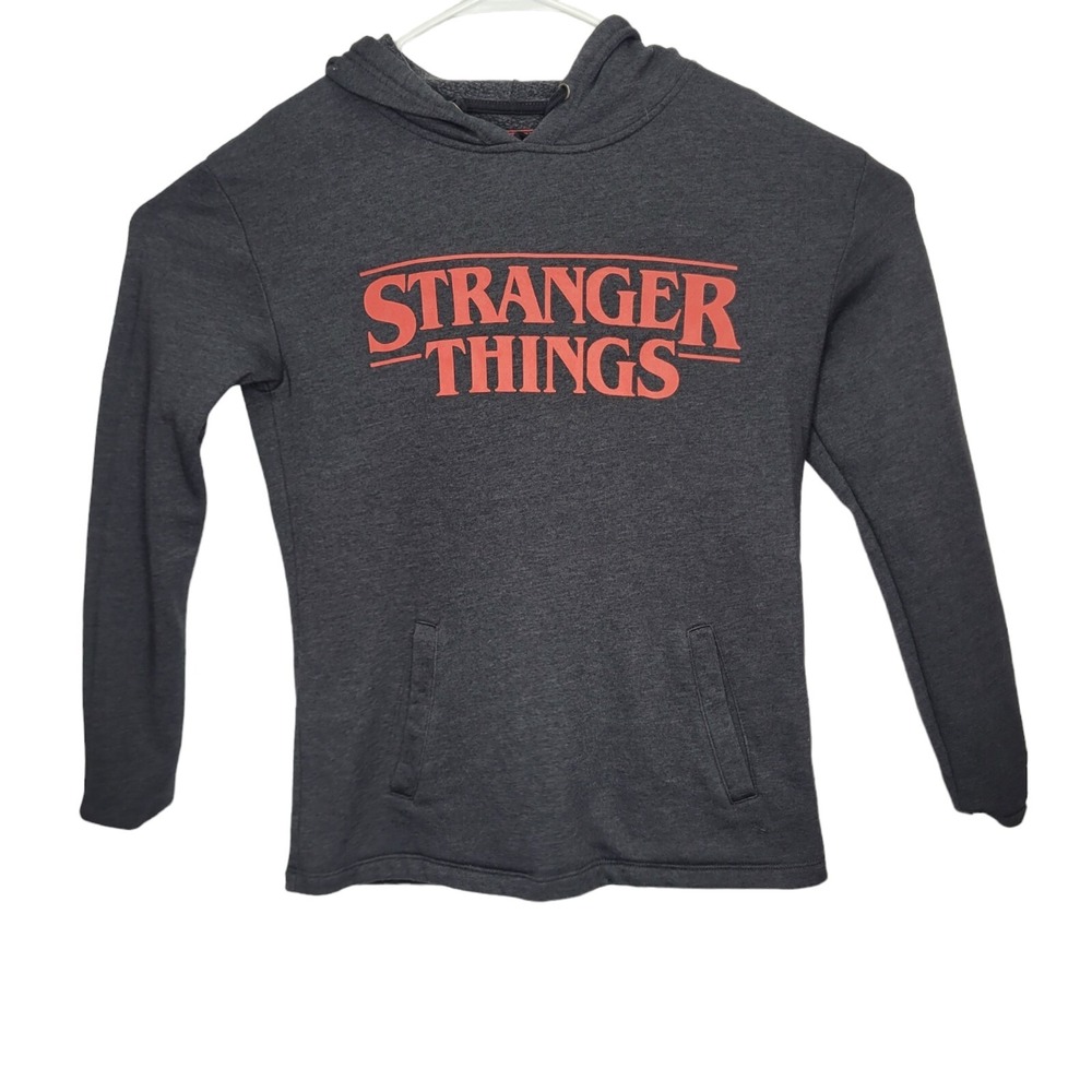 Stranger Things Graphic Hoodie Womens Size Small Black Pocket Netflix‎ Series